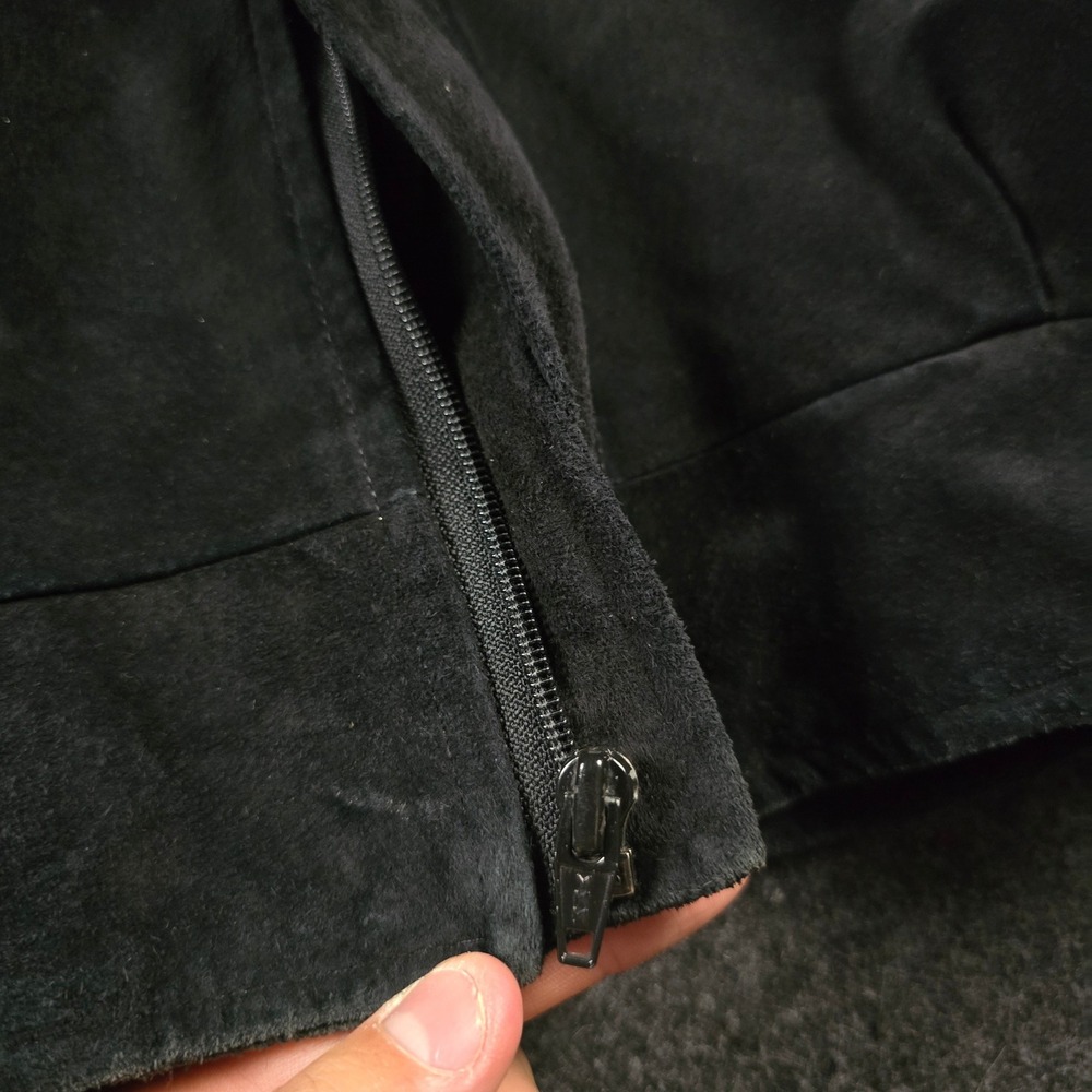 Augustina Taos Suede Leather Jacket Bird Snakeskin Southwest Black Women's L - Picture 8 of 15